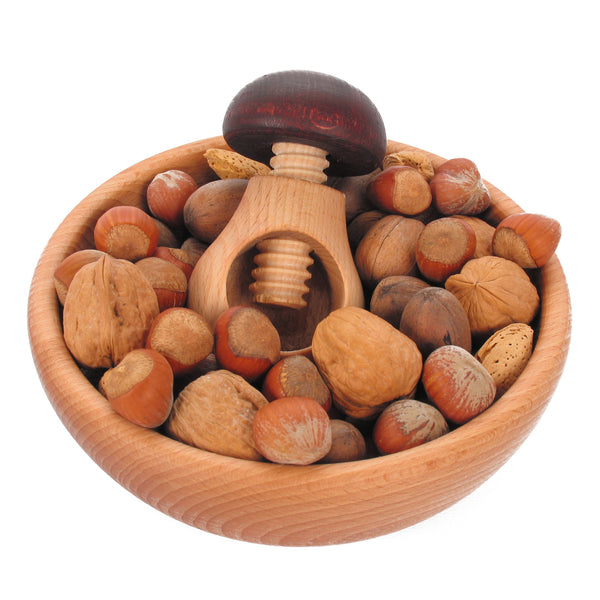 Wood Nutcracker & Bowl Gift Set