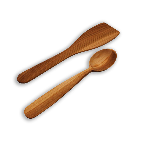 Left-Handed Handmade Cherrywood Cooking Tools, 4 Pieces