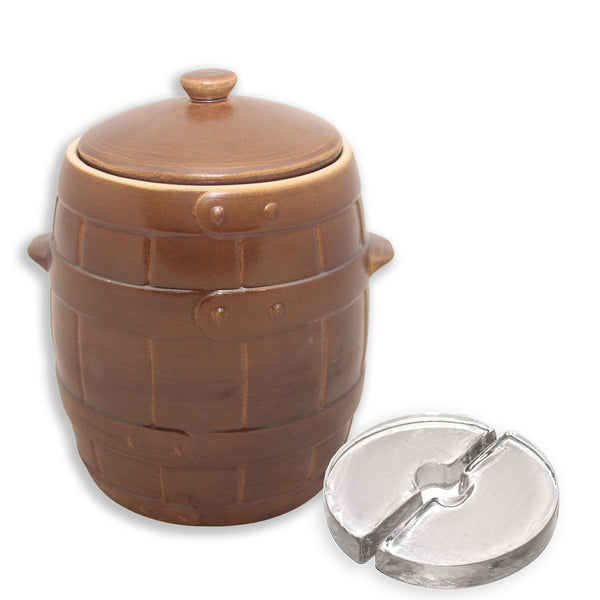 Polish Barrel Fermenting Crock with Glass Weights, 3L
