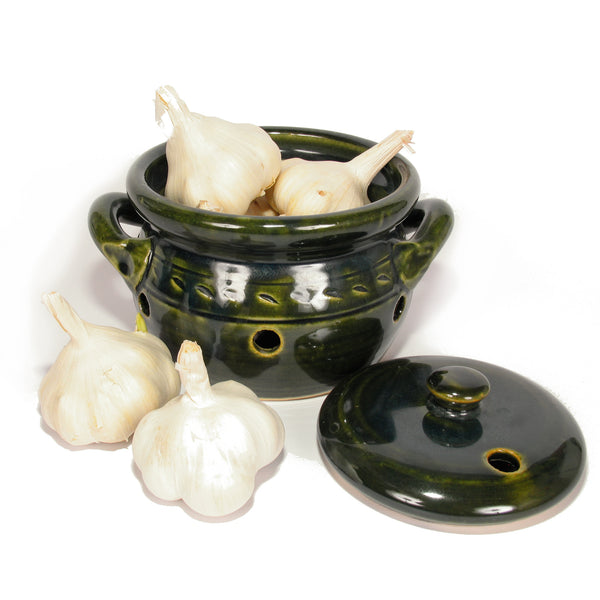 Mountain Green Garlic Keeper Crock