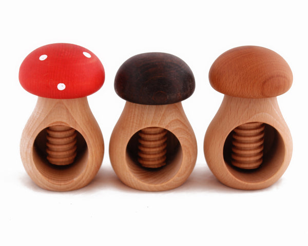 Wood Mushroom Nut Cracker