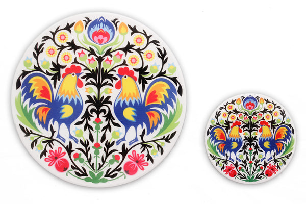 Rooster Polish Folk Art Trivet