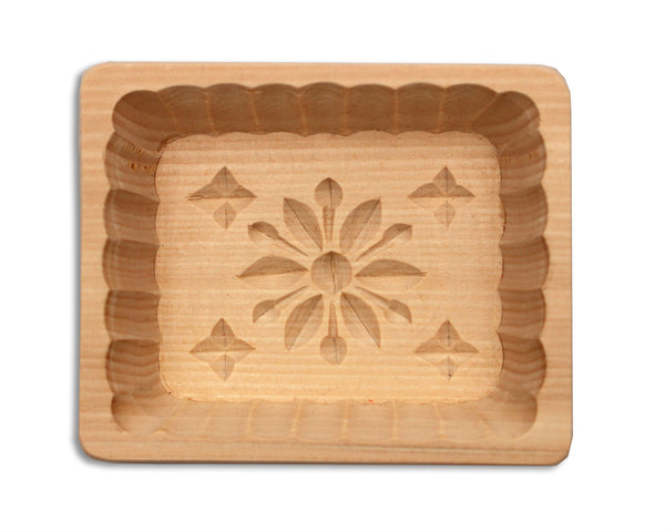 Hand Carved Wooden Butter Mold - Large Flower