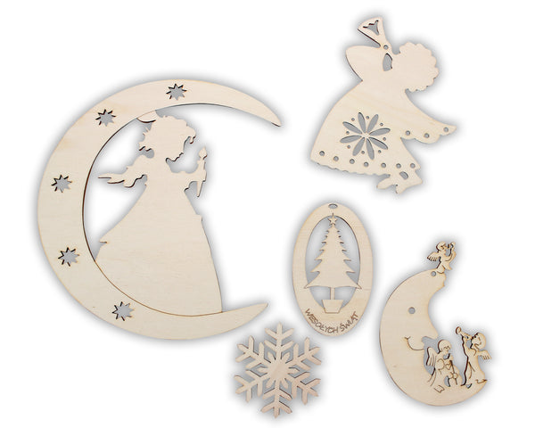 Polish Wood Christmas Ornament Set