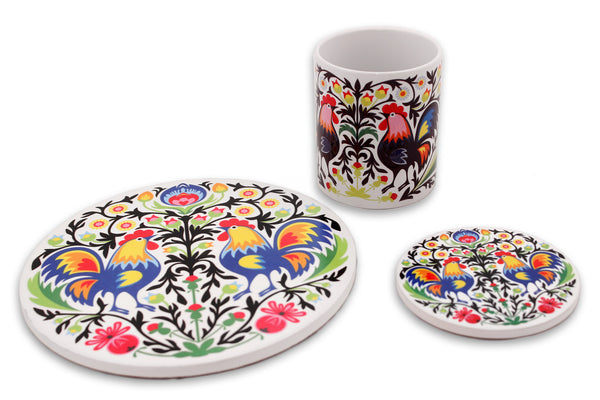 Rooster Polish Folk Art Trivet